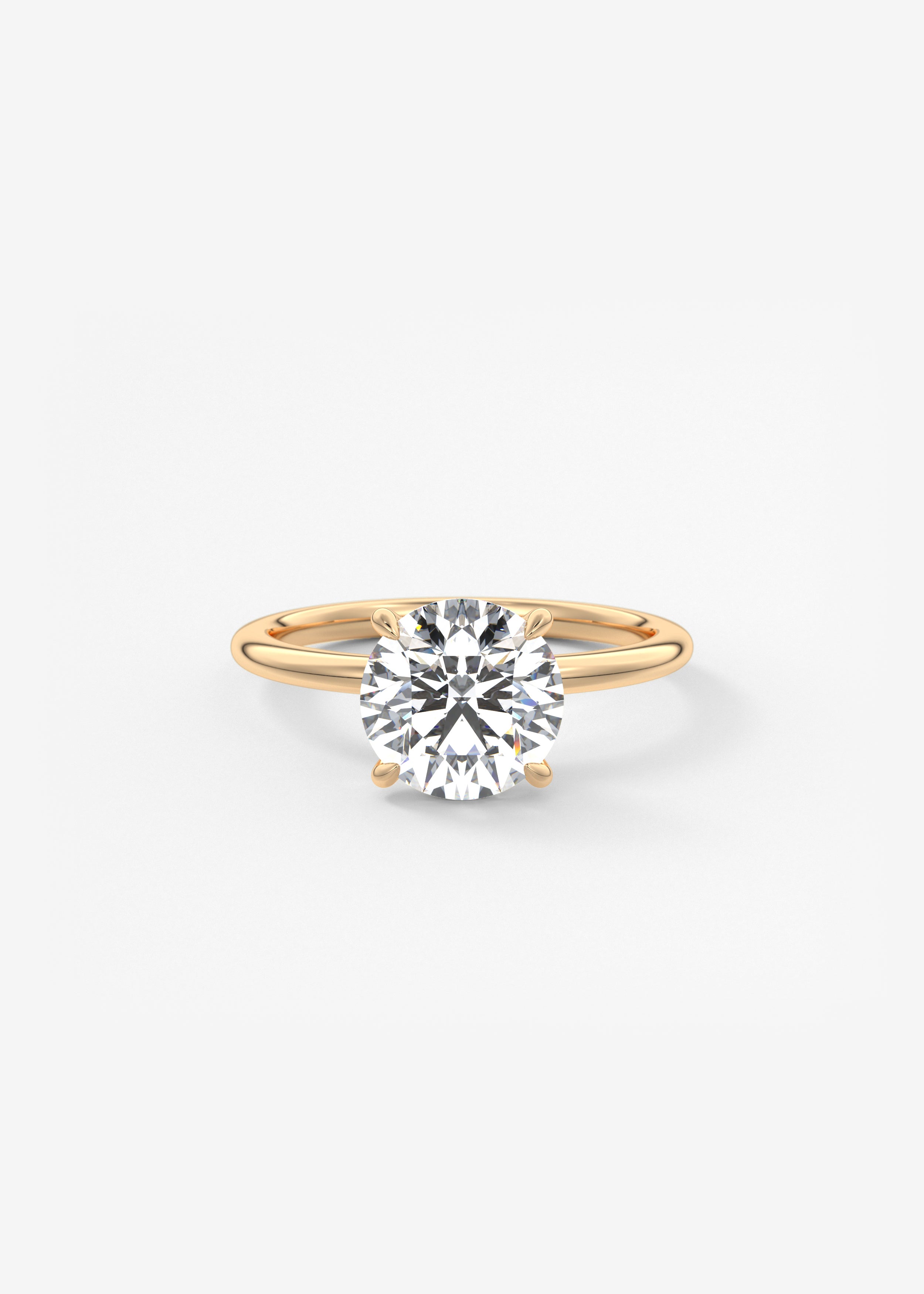 Round Solitaire Lab Grown Diamond Engagement Ring