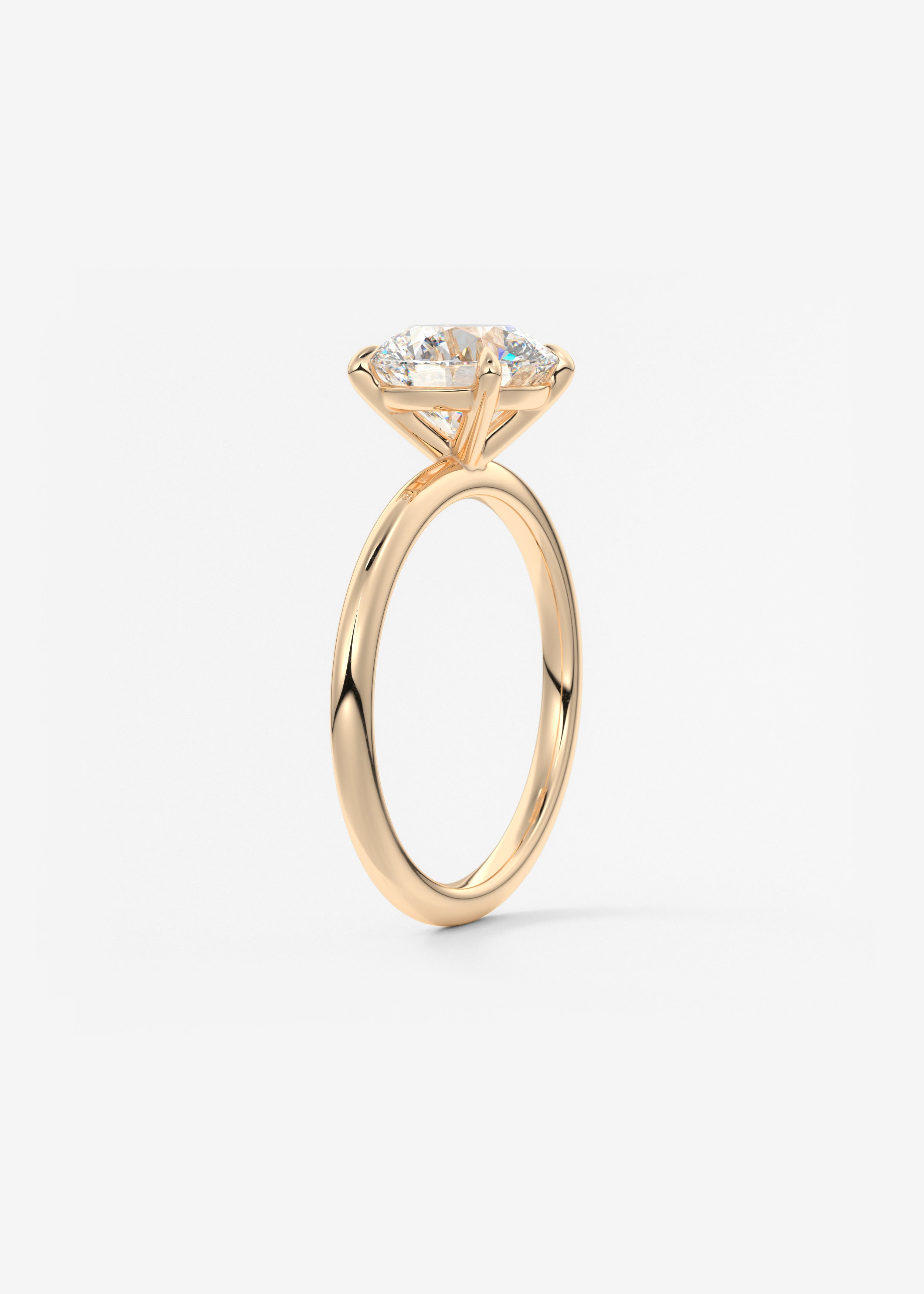 Round Solitaire Lab Grown Diamond Engagement Ring