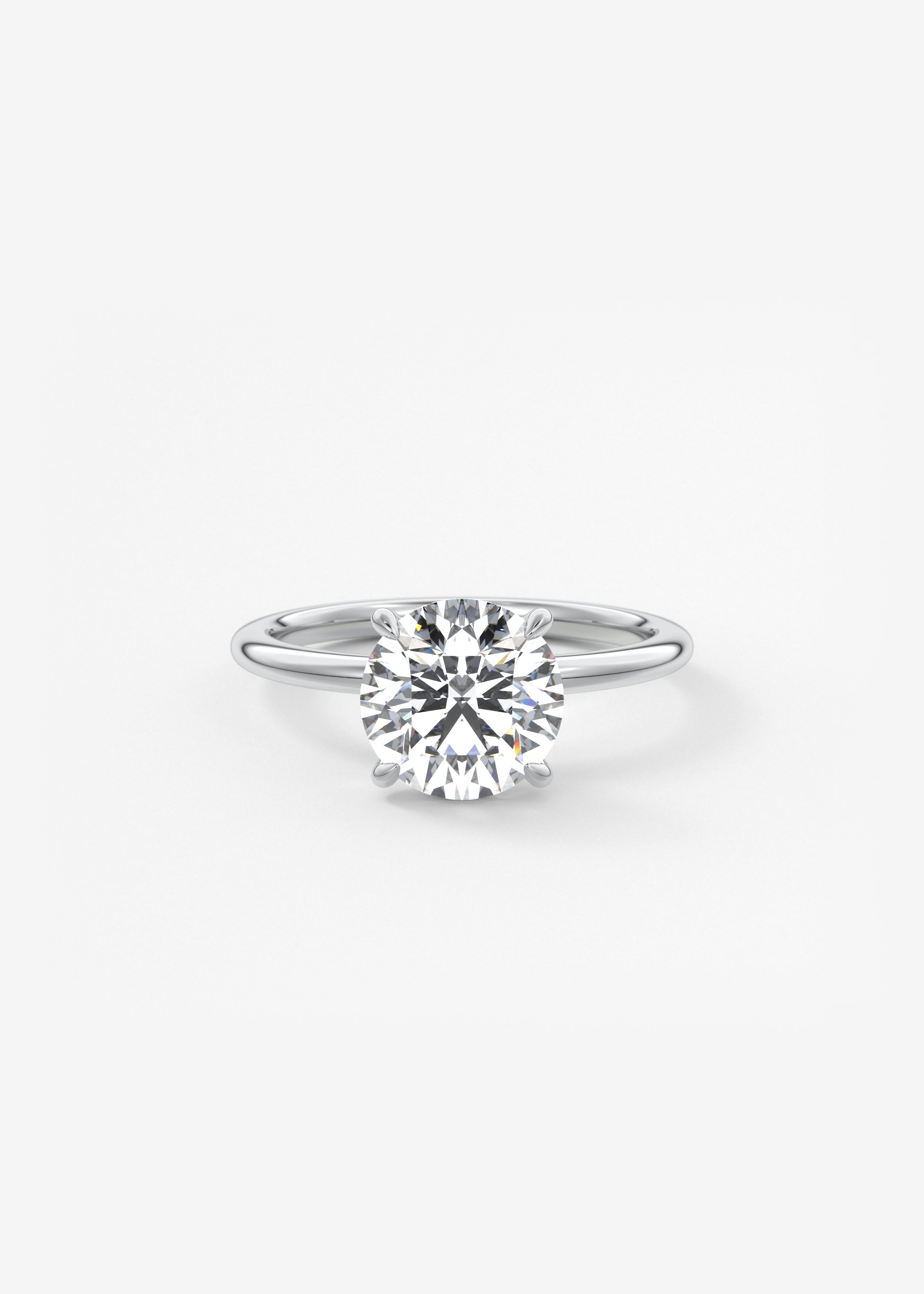 Round Solitaire Lab Grown Diamond Engagement Ring