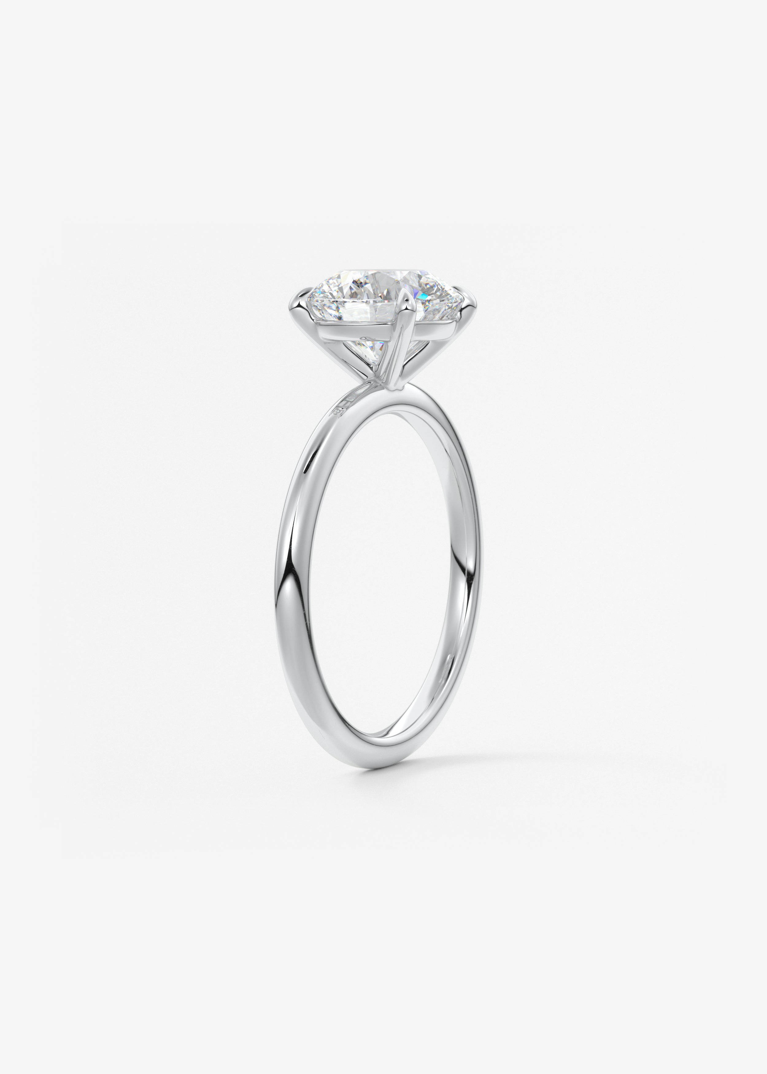 Round Solitaire Lab Grown Diamond Engagement Ring