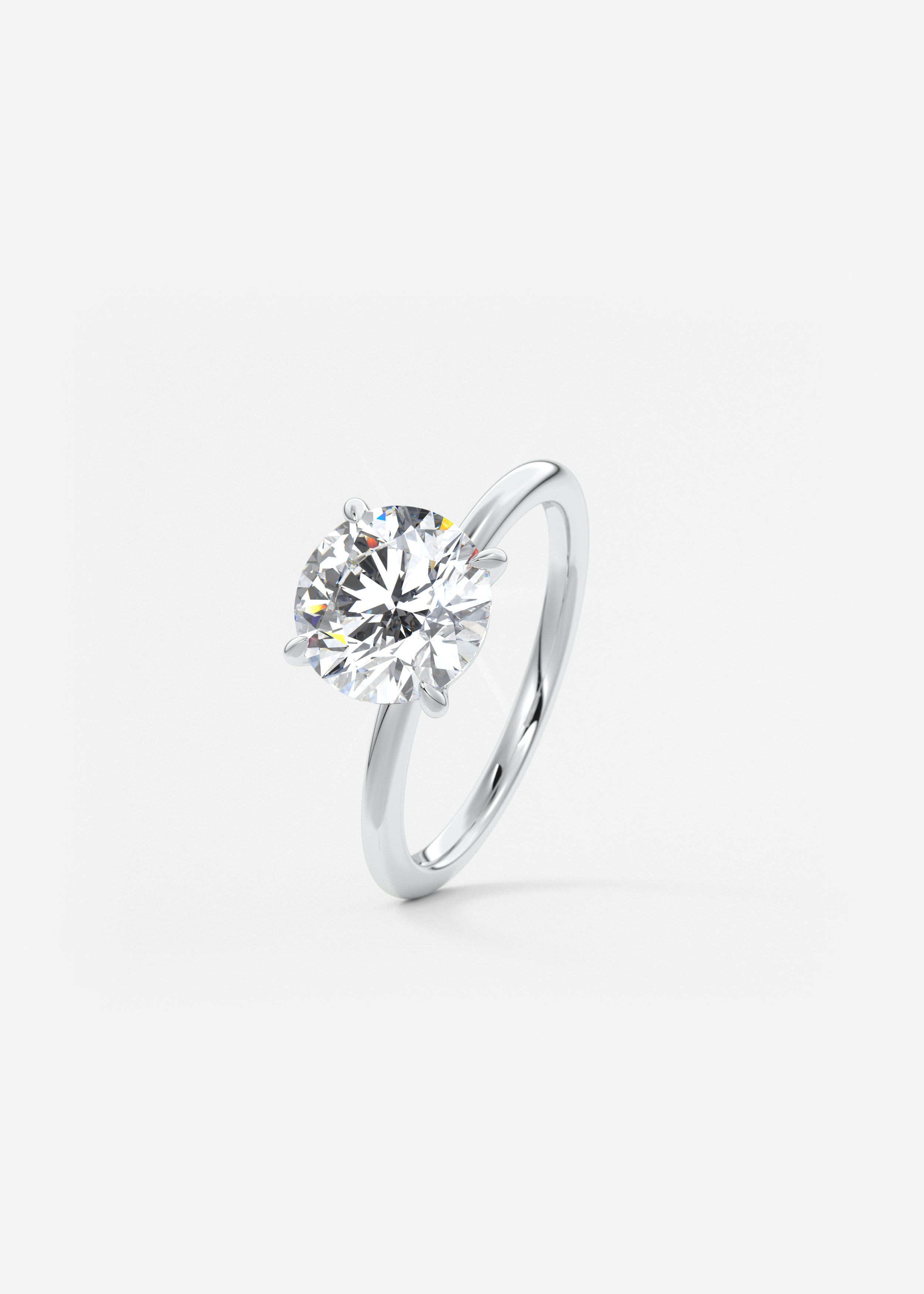 Round Solitaire Lab Grown Diamond Engagement Ring