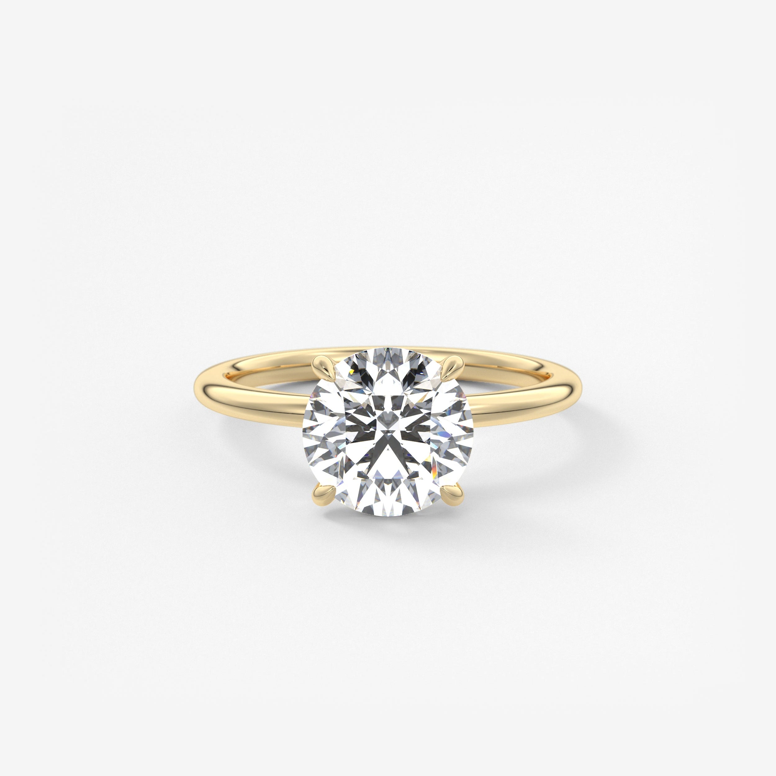 Round Solitaire Lab Grown Diamond Engagement Ring