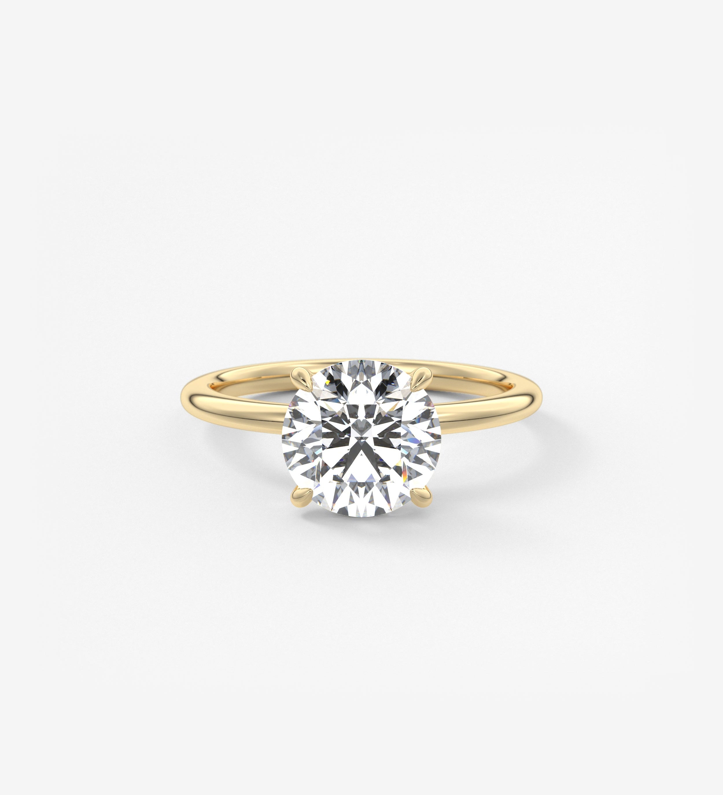 Round Solitaire Lab Grown Diamond Engagement Ring