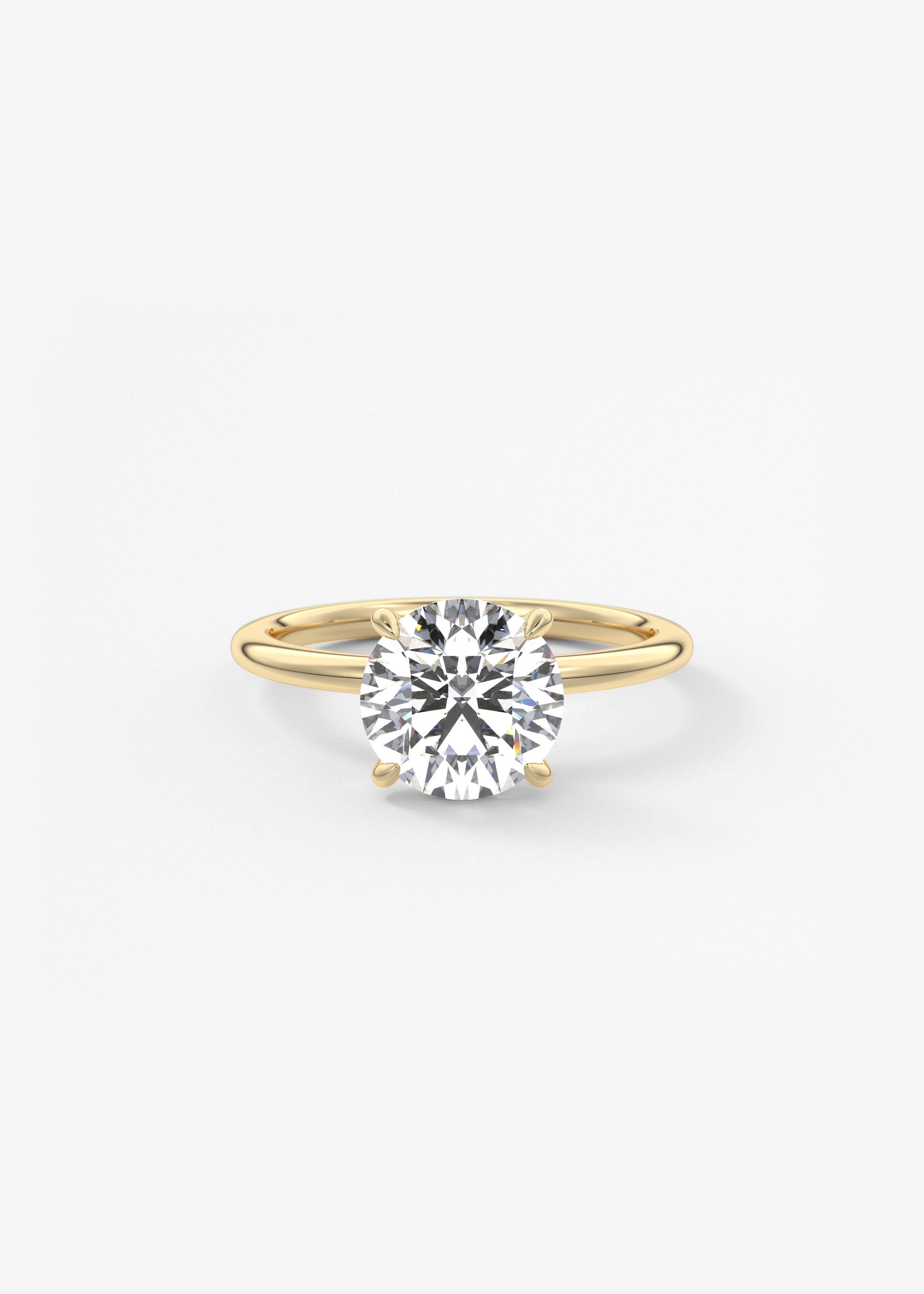Round Solitaire Lab Grown Diamond Engagement Ring