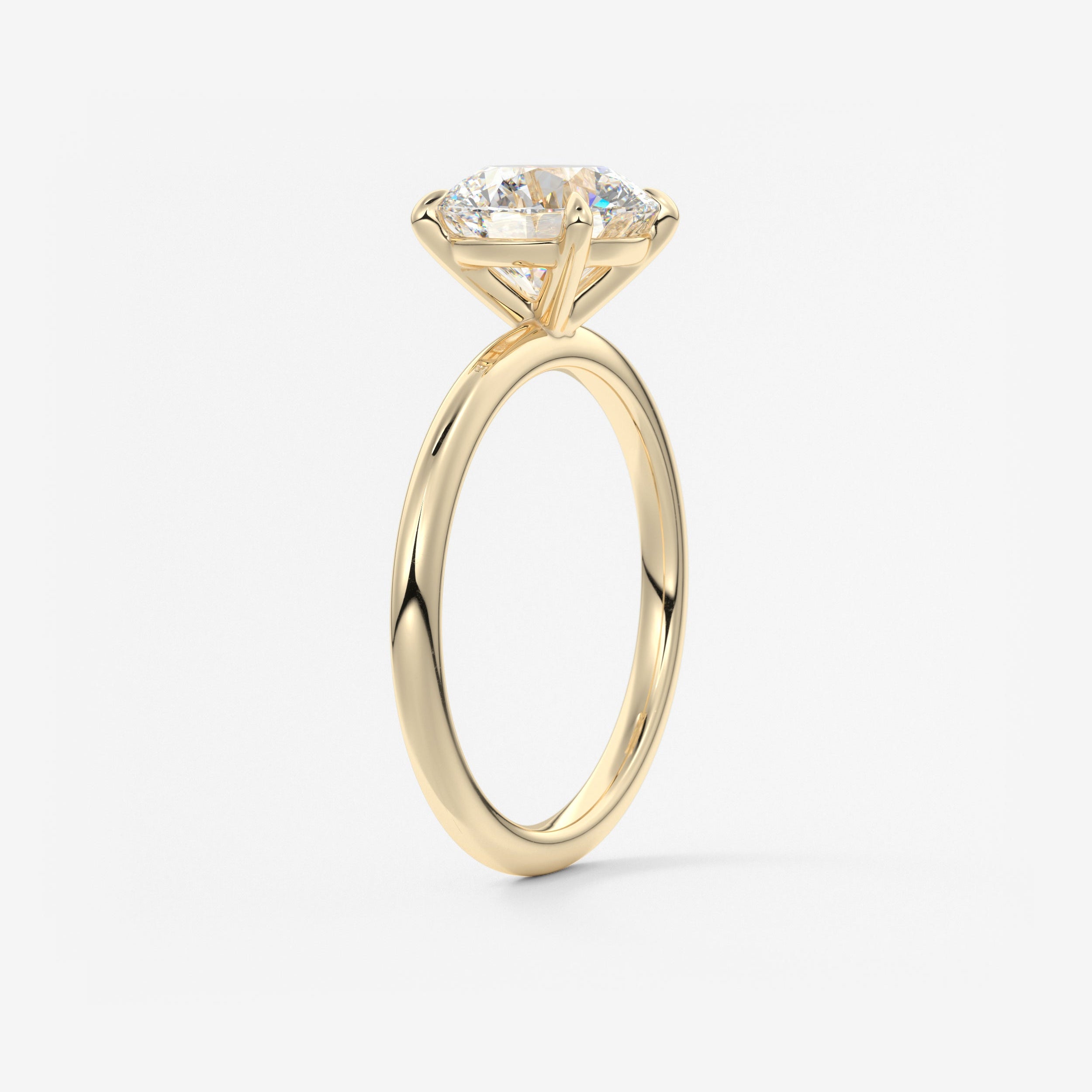 Round Solitaire Lab Grown Diamond Engagement Ring