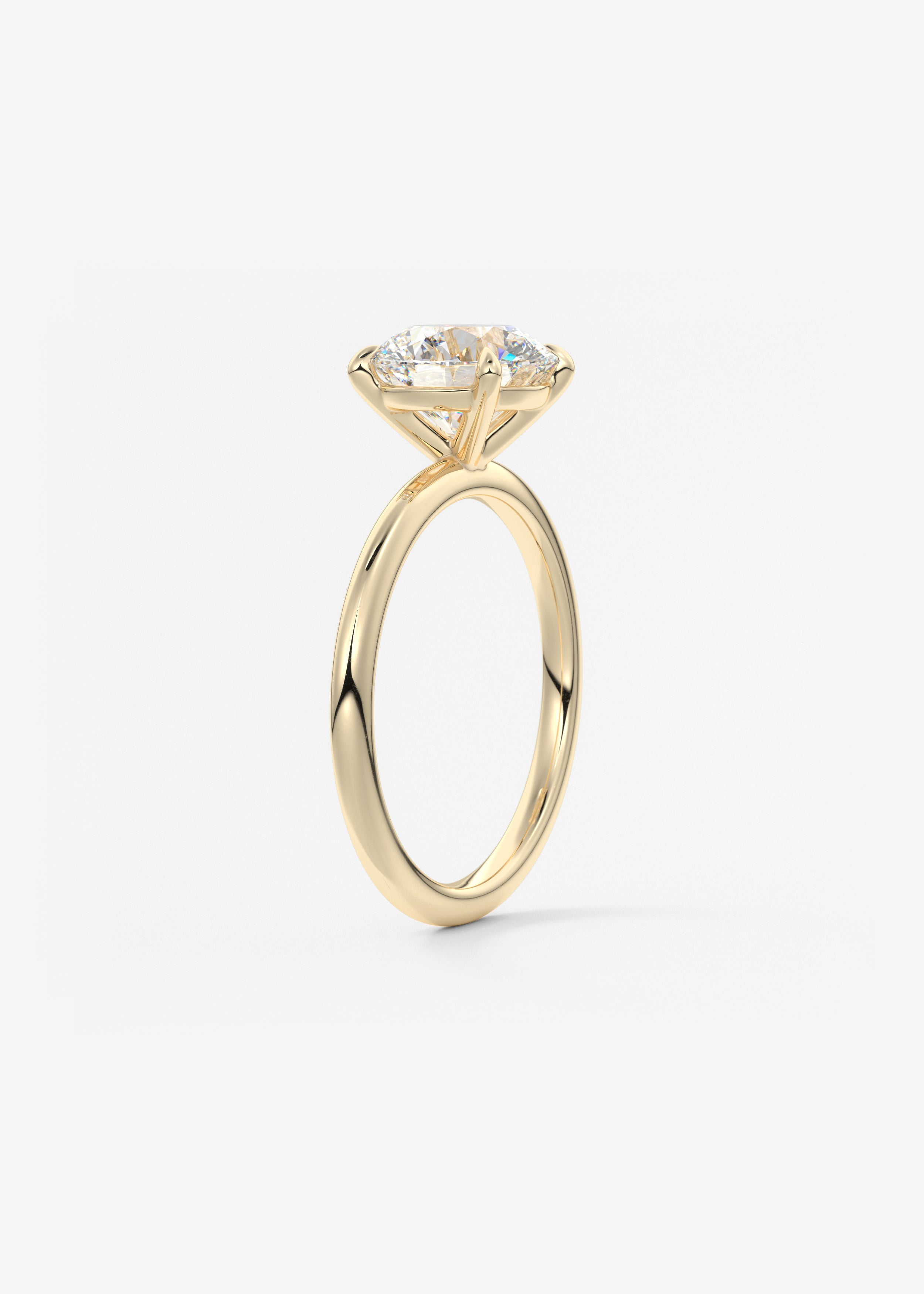 Round Solitaire Lab Grown Diamond Engagement Ring