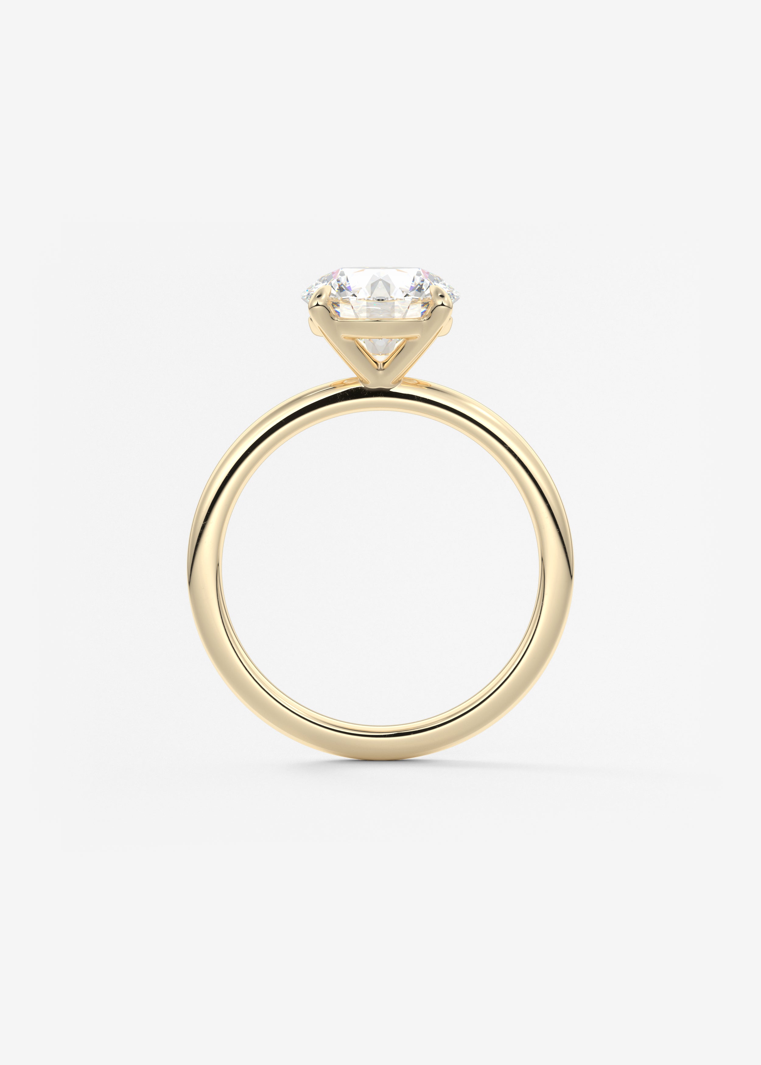 Round Solitaire Lab Grown Diamond Engagement Ring