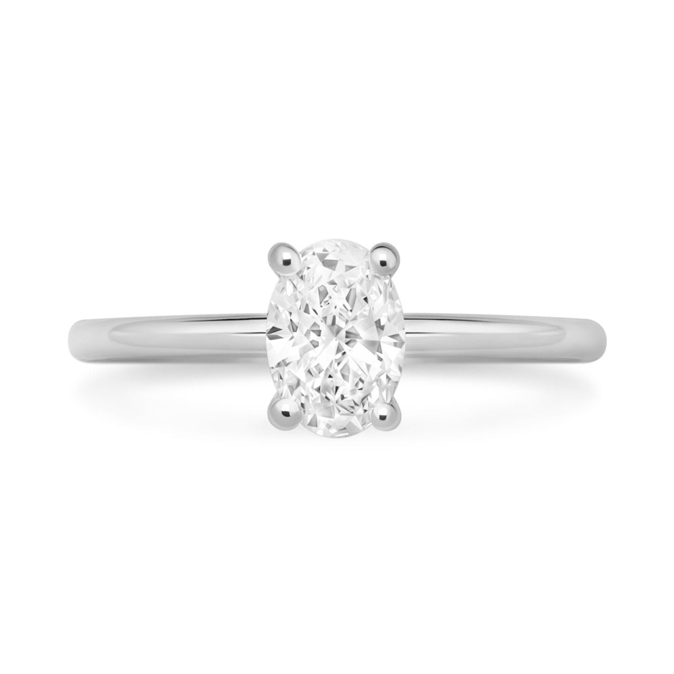Stunning 0.5 CT Oval Moissanite Engagement Ring In Solitaire Design 1