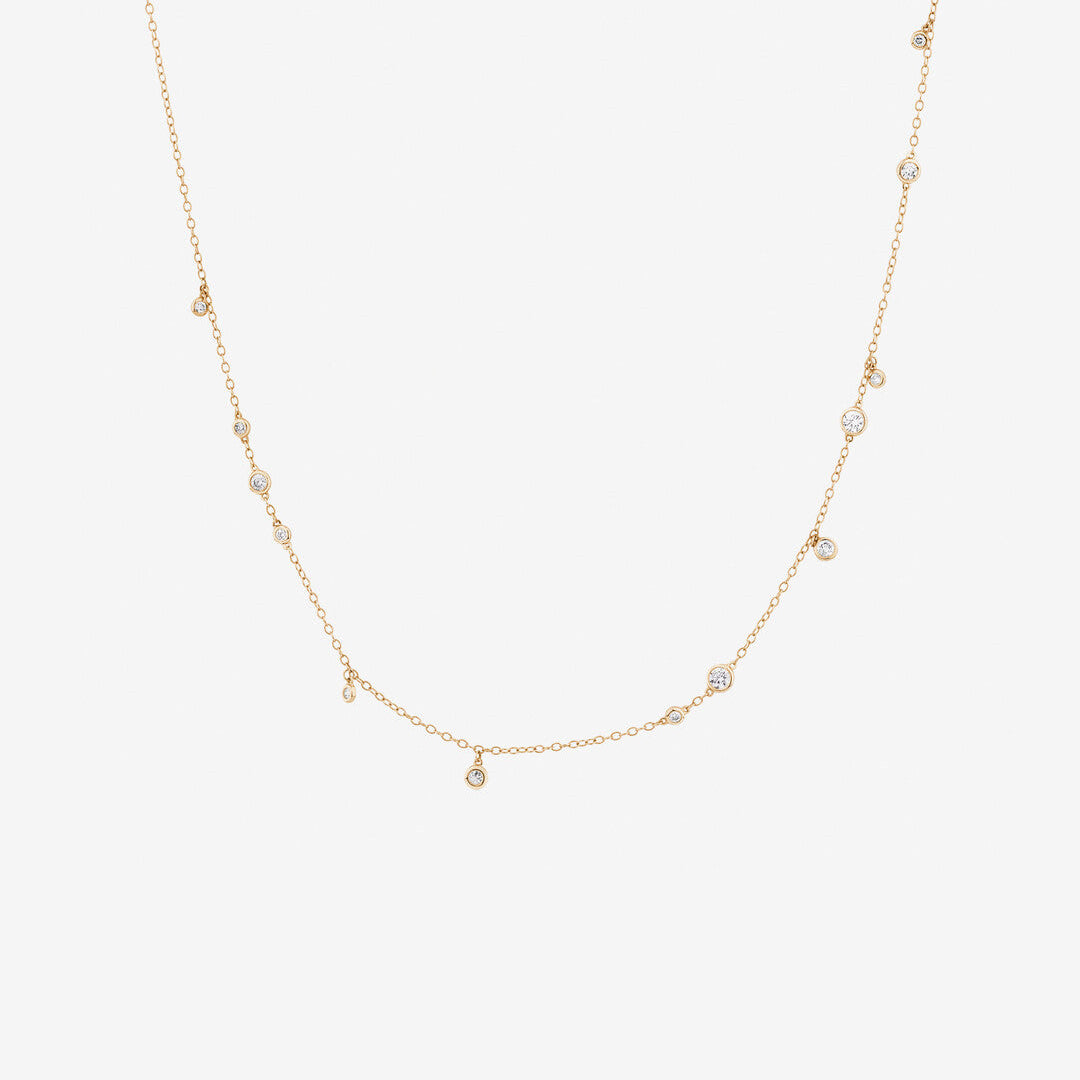 Round Cut Cubic Zirconia in 925 Sterling Silver Necklace 1