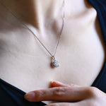 0.50 CT Round Moissanite Diamond Floral Pendant Necklace in Solid Gold 1
