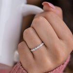 Stunning 0.2 TCW Round Moissanite Stones Wedding Bands 5