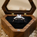 3.0 CT Radiant Shaped Moissanite Engagement Ring With Three Stone Style 8