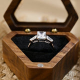 3.0 CT Radiant Shaped Moissanite Engagement Ring With Three Stone Style 8