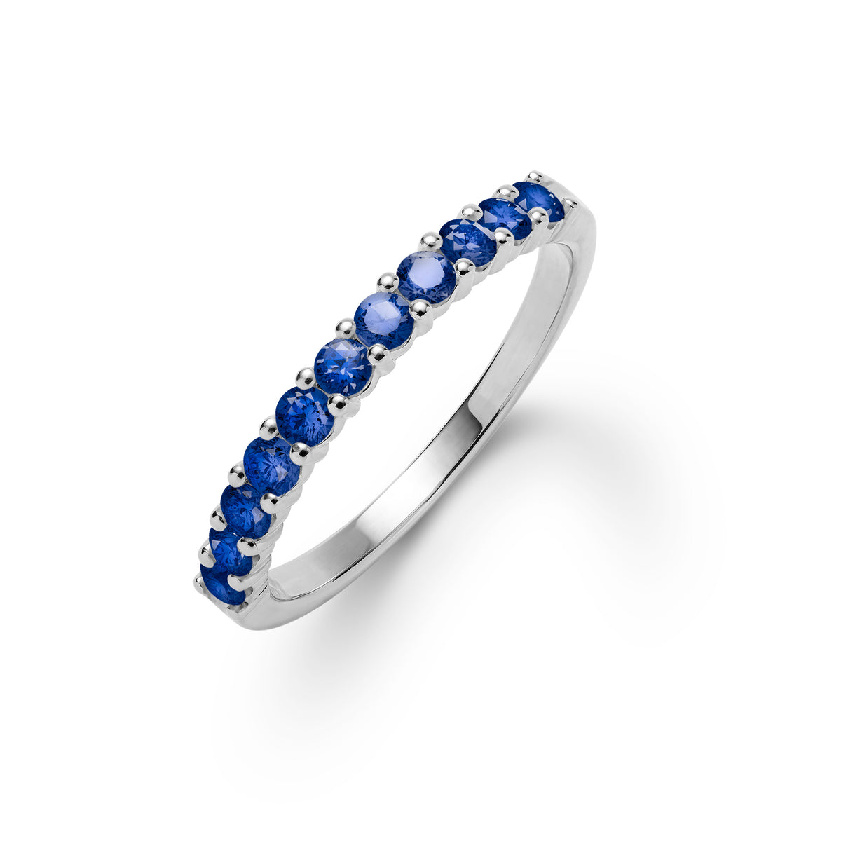 0.33 TCW Round Sapphire Lab Made Diamond- September Birthstone Wedding Band 7