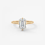 Emerald Solitaire Lab Grown Diamond Engagement Ring