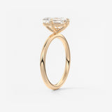 Emerald Solitaire Lab Grown Diamond Engagement Ring
