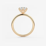 Emerald Solitaire Lab Grown Diamond Engagement Ring