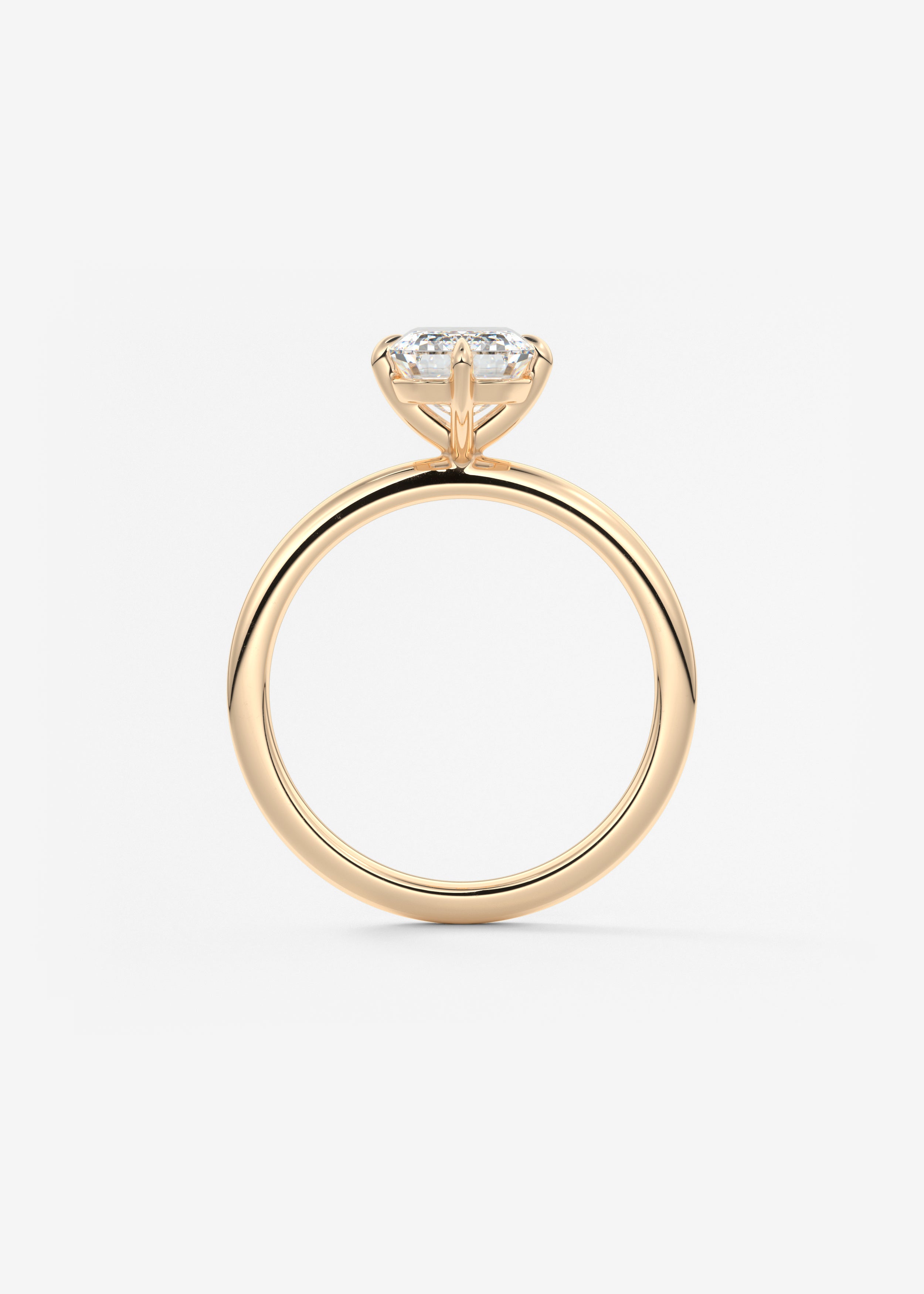 Emerald Solitaire Lab Grown Diamond Engagement Ring