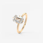 Emerald Solitaire Lab Grown Diamond Engagement Ring
