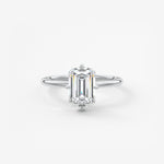 Emerald Solitaire Lab Grown Diamond Engagement Ring