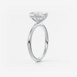 Emerald Solitaire Lab Grown Diamond Engagement Ring