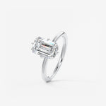 Emerald Solitaire Lab Grown Diamond Engagement Ring