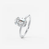 Emerald Solitaire Lab Grown Diamond Engagement Ring