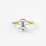 Emerald Solitaire Lab Grown Diamond Engagement Ring