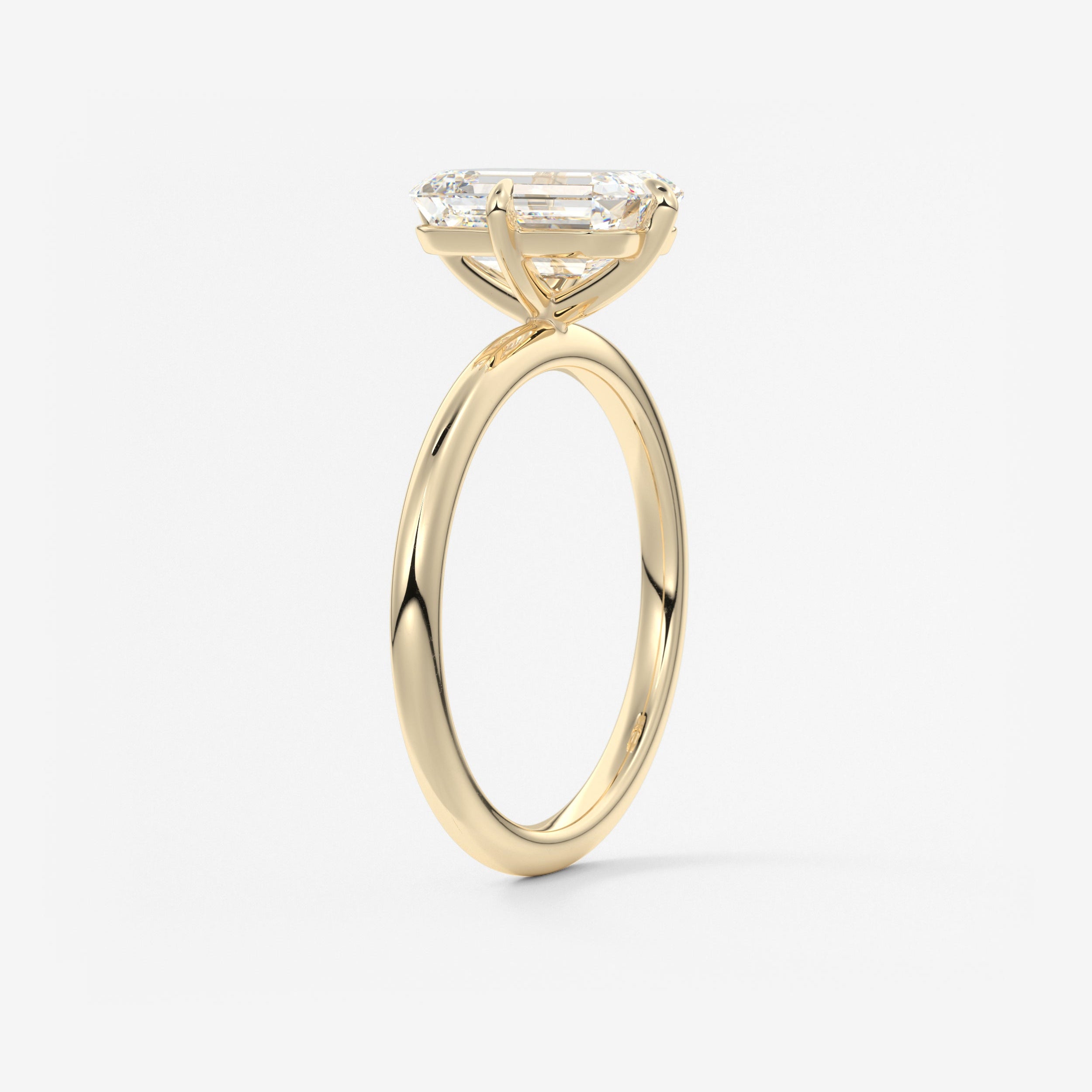 Emerald Solitaire Lab Grown Diamond Engagement Ring