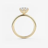 Emerald Solitaire Lab Grown Diamond Engagement Ring