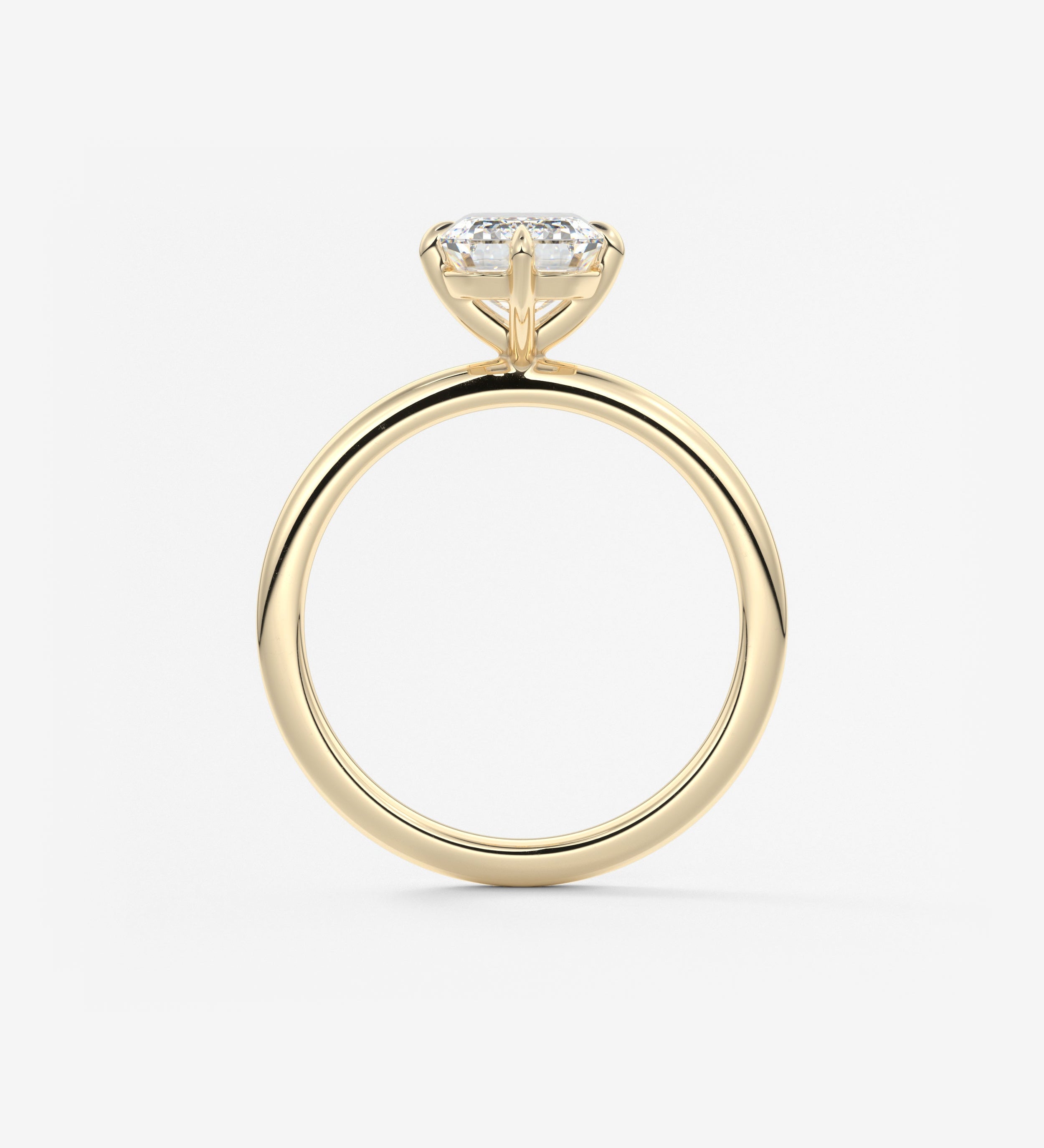 Emerald Solitaire Lab Grown Diamond Engagement Ring