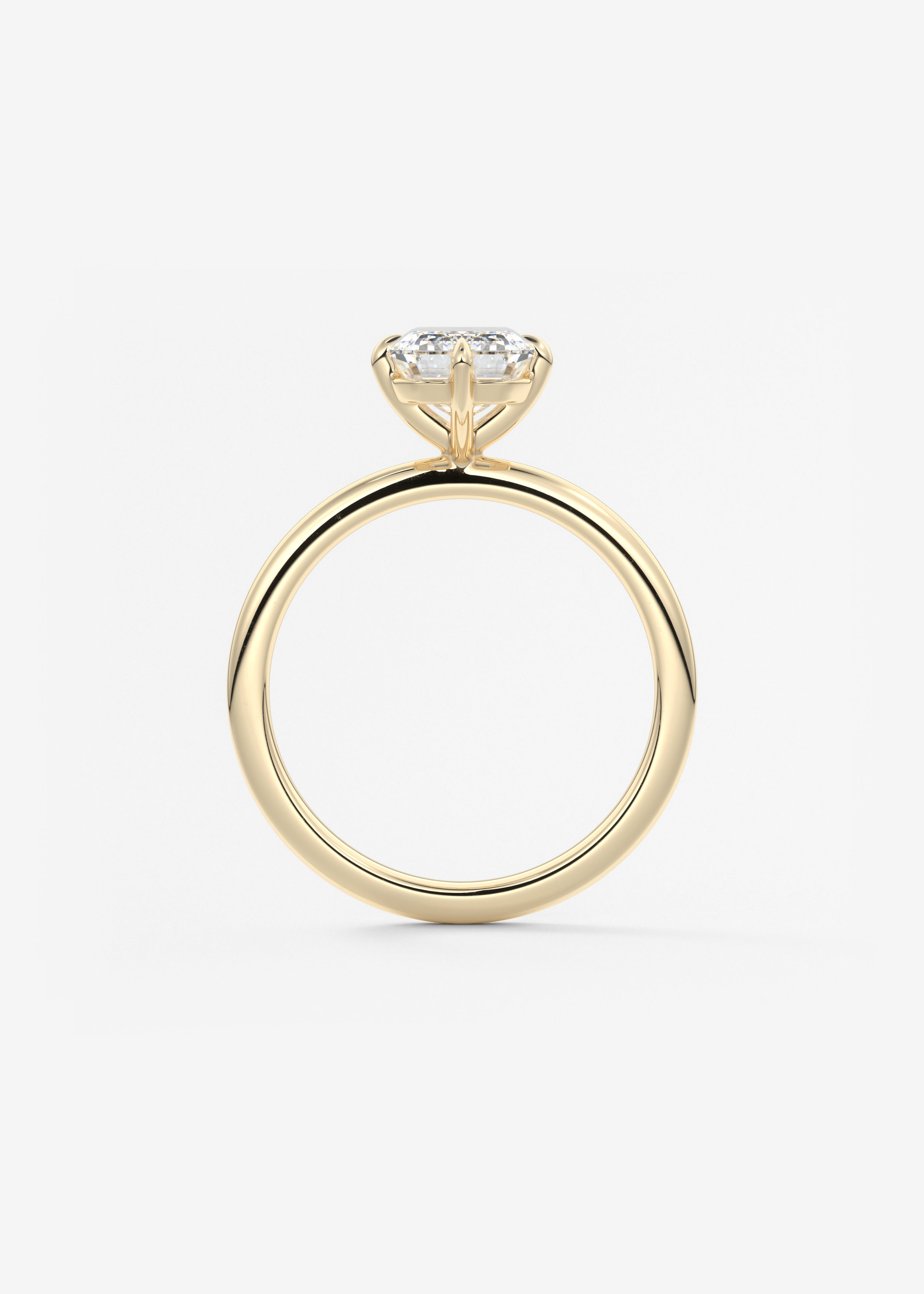 Emerald Solitaire Lab Grown Diamond Engagement Ring
