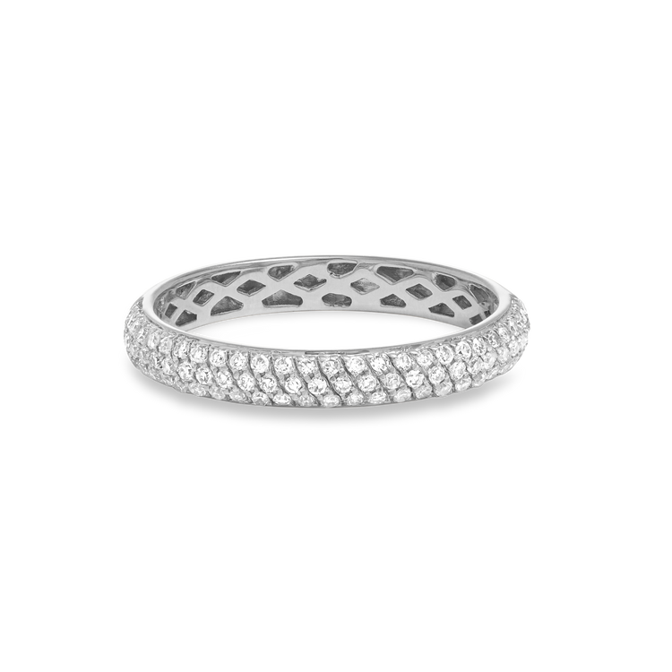 Stunning 0.27 TCW Round Moissanite Stones Full Eternity Wedding Bands 2