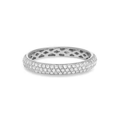 Stunning 0.27 TCW Round Moissanite Stones Full Eternity Wedding Bands 2