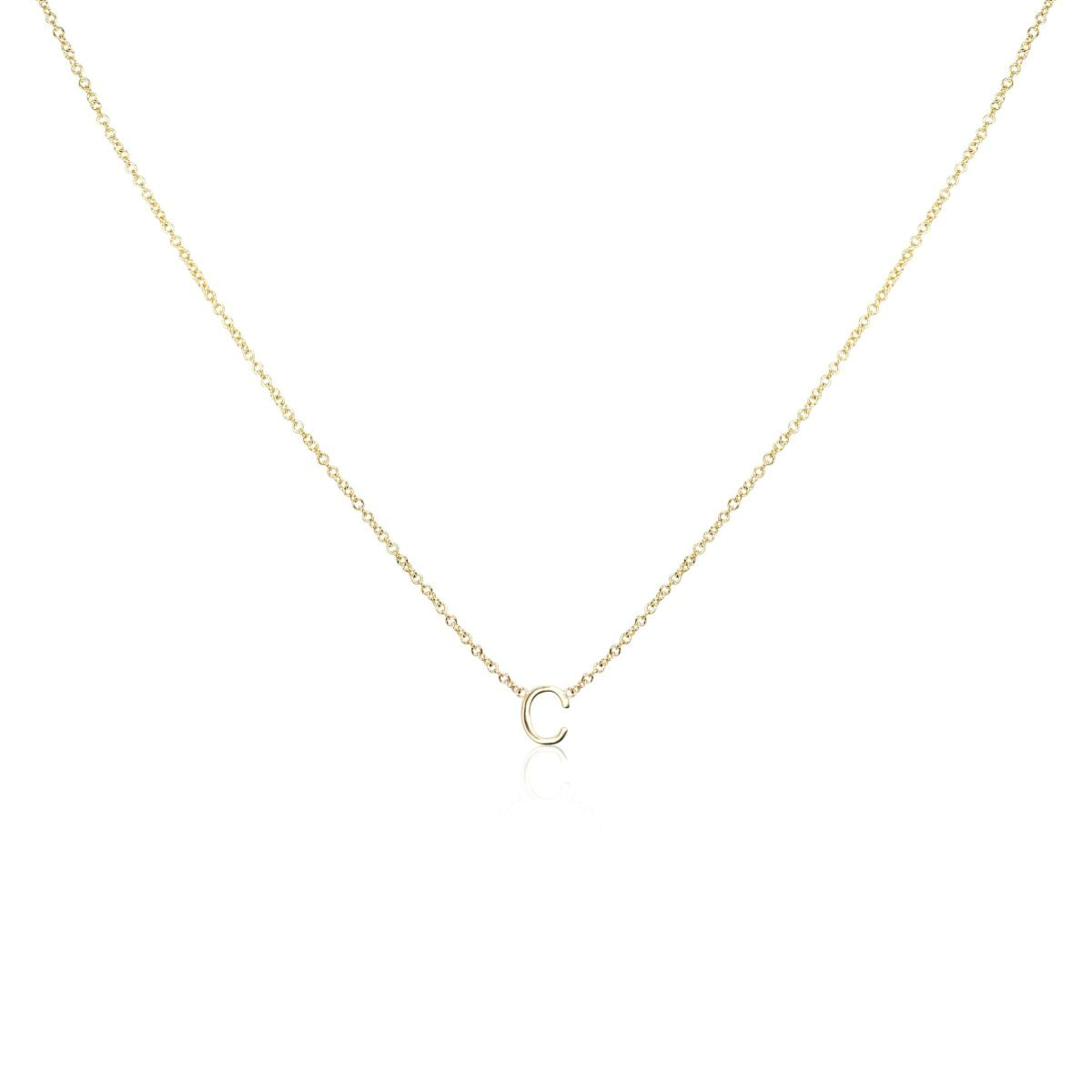 Customized Letter Pendant Necklace in Solid Gold 1