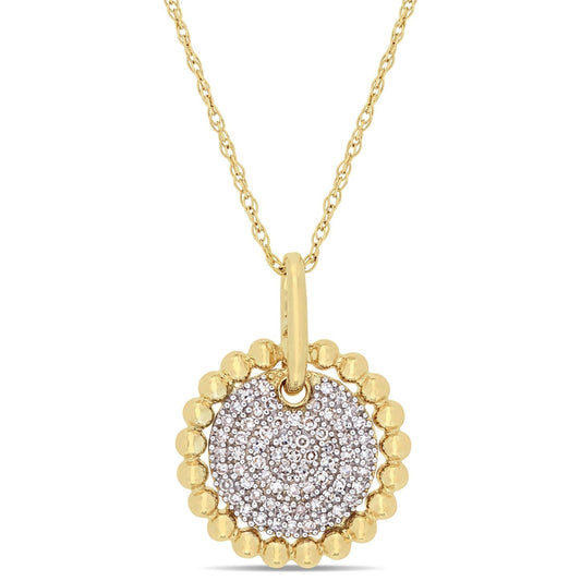 Round Cut Cubic Zirconia in 925 Sterling Silver Necklace 1