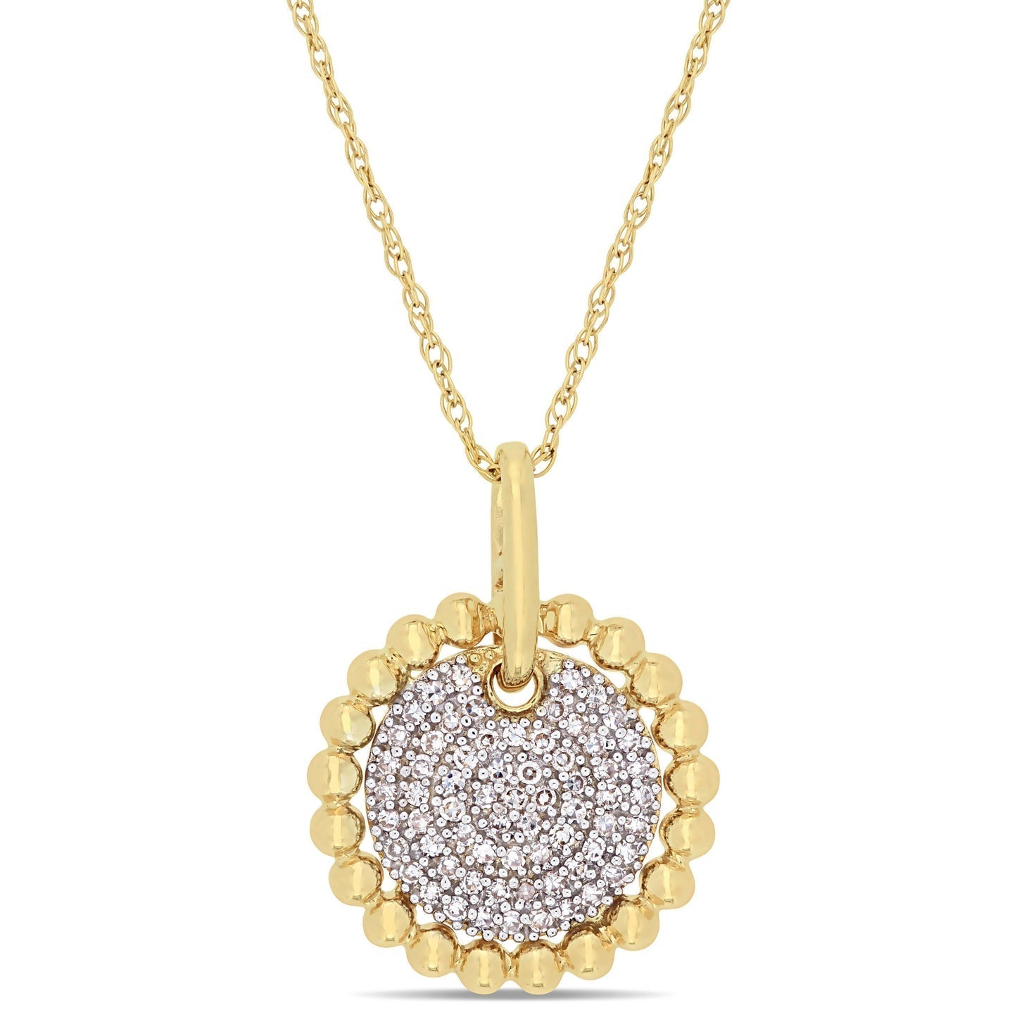 Round Cut Cubic Zirconia in 925 Sterling Silver Necklace 12