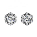 Round Cut Cubic Zirconia in 925 Sterling Silver Earrings 3