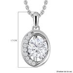 Round Cut Cubic Zirconia in 925 Sterling Silver Necklace 6