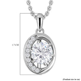 Round Cut Cubic Zirconia in 925 Sterling Silver Necklace 6