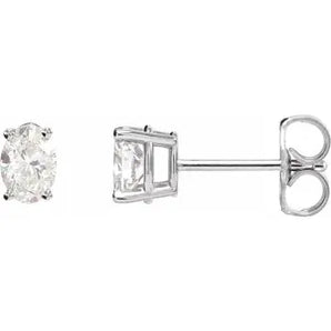 Classic 0.50 TCW Oval Cut Moissanite Stud Earrings in Gold