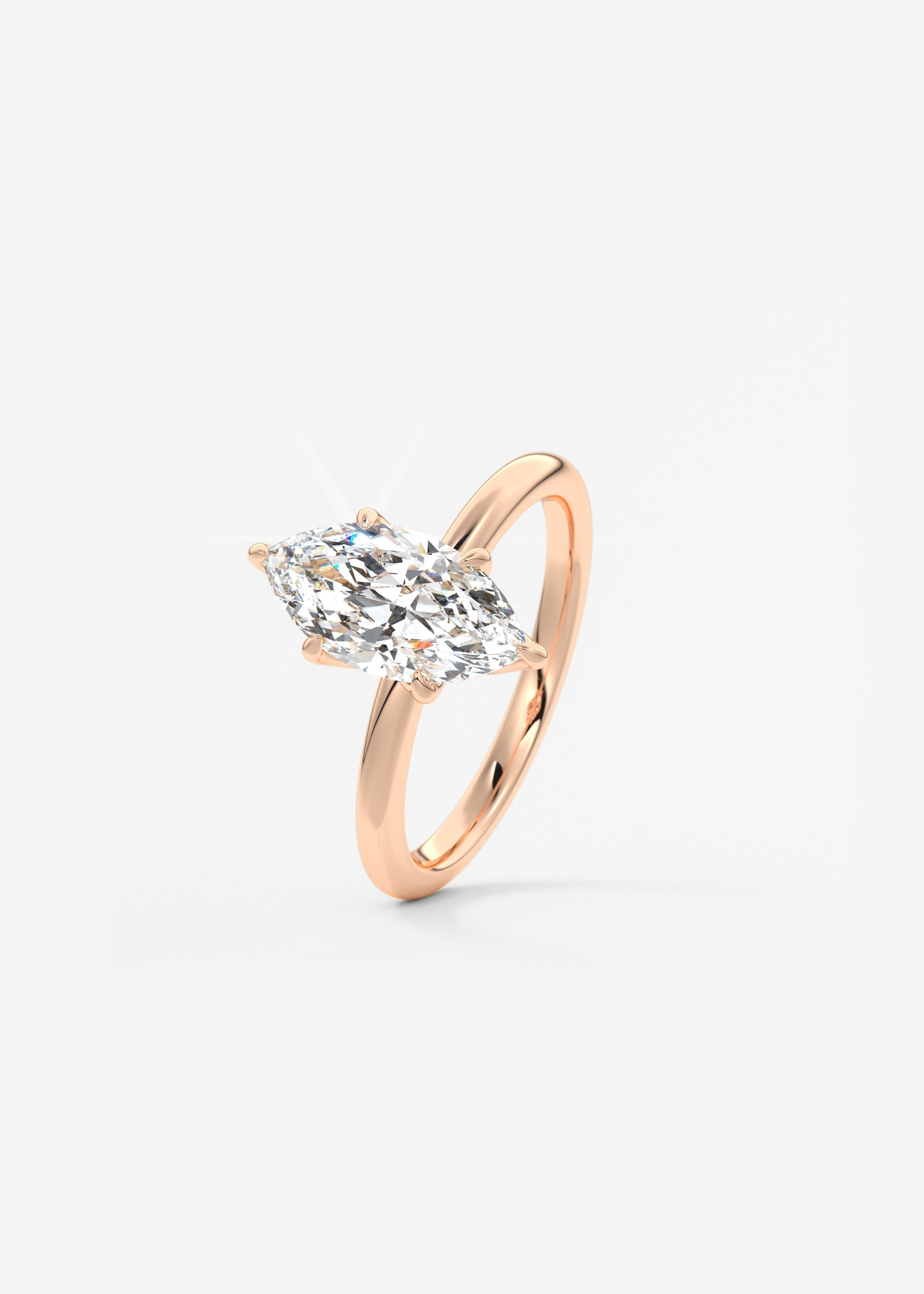 Marquise Solitaire Lab Grown Diamond Engagement Ring