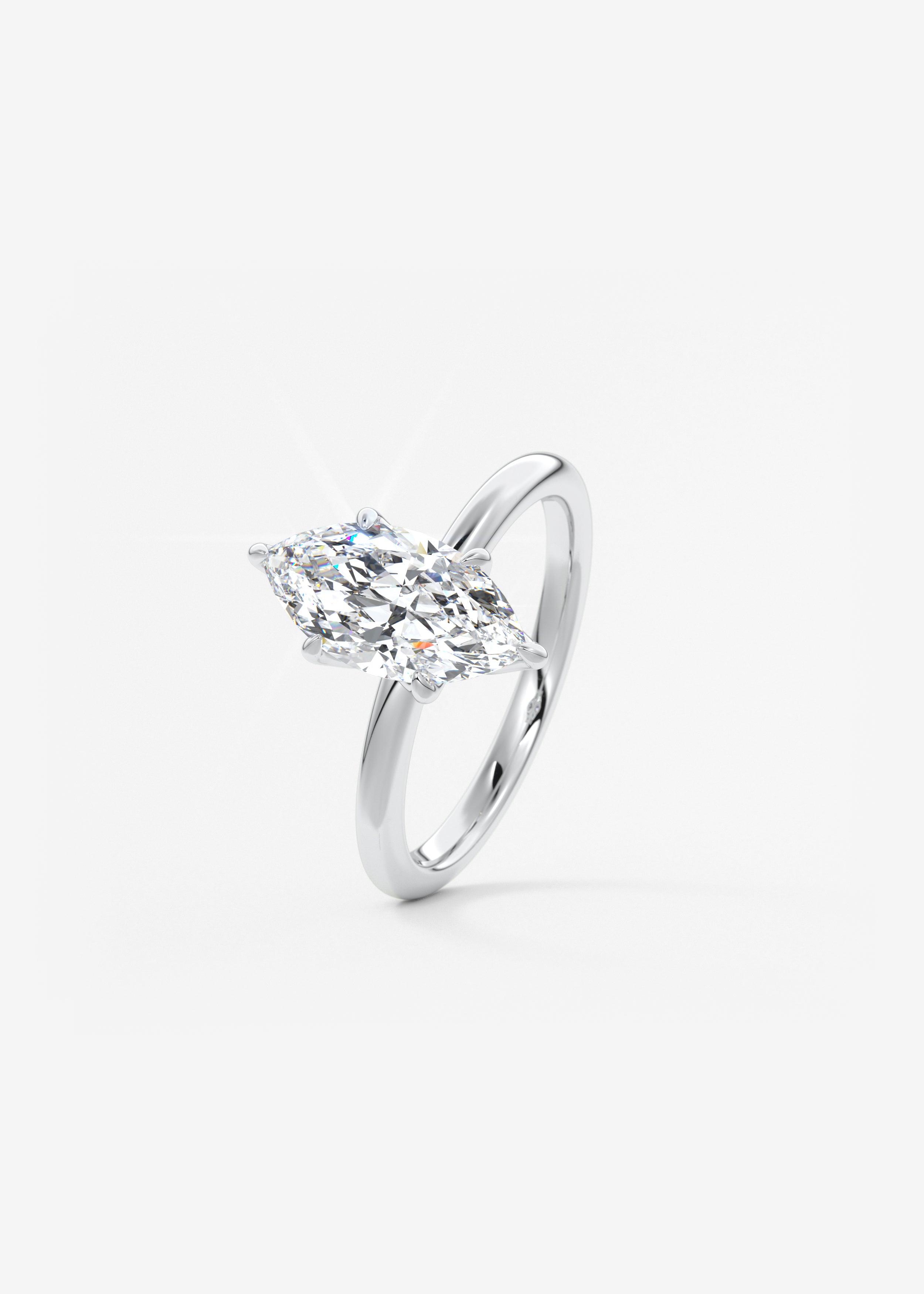 Marquise Solitaire Lab Grown Diamond Engagement Ring