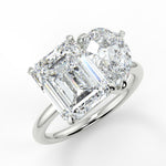 Stunning 3.88 TCW Emerald & Pear Moissanite Engagement Ring with Two Stone Design 5