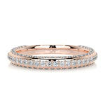 0.75 CT Round Triple Row CVD EF/VVS Diamond Wedding Band 12