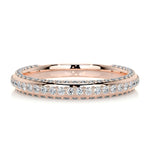 0.75 CT Round Triple Row CVD EF/VVS Diamond Wedding Band 12