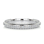 0.75 CT Round Triple Row CVD EF/VVS Diamond Wedding Band 6