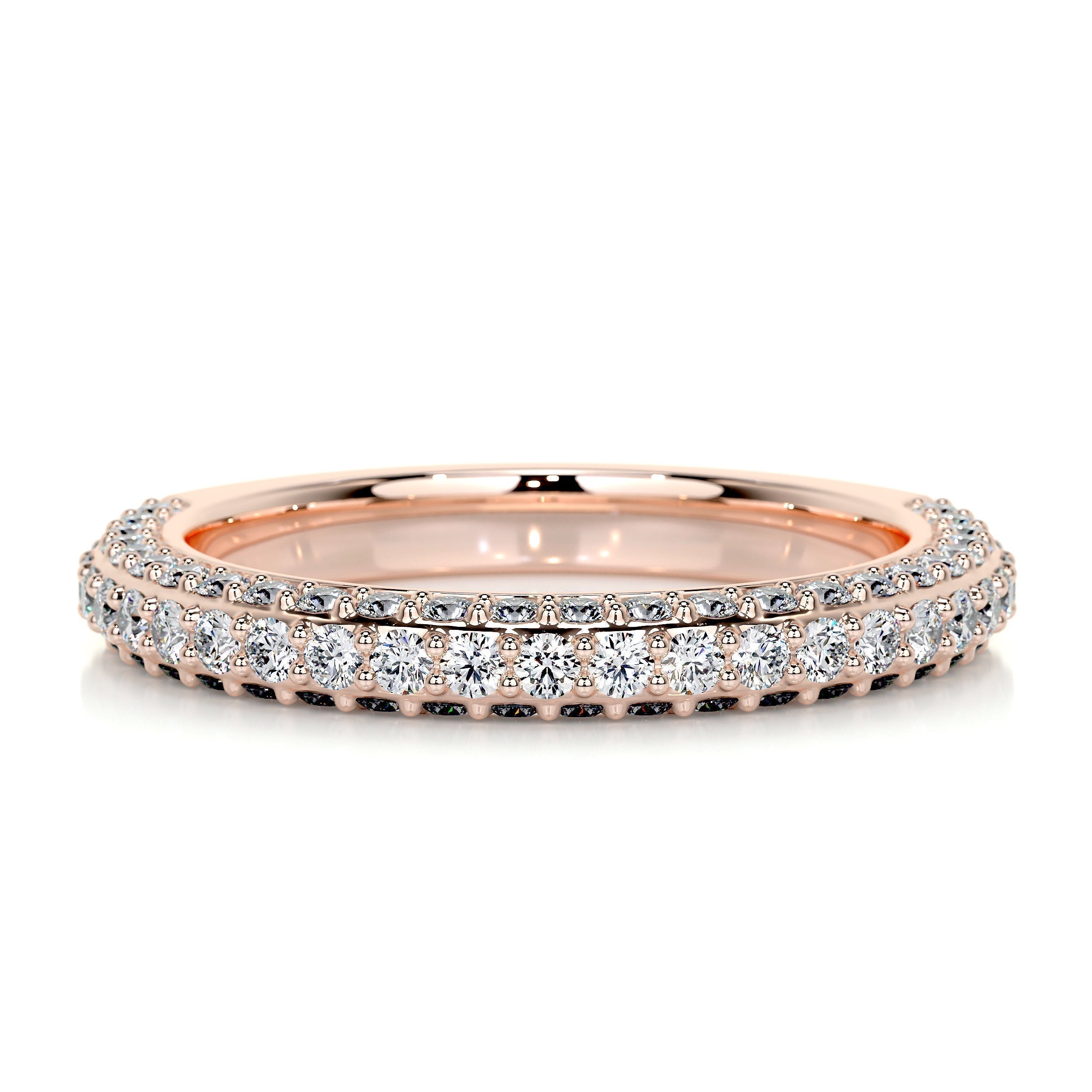 0.75 CT Round Half Eternity CVD EF/VVS Diamond Wedding Band 12