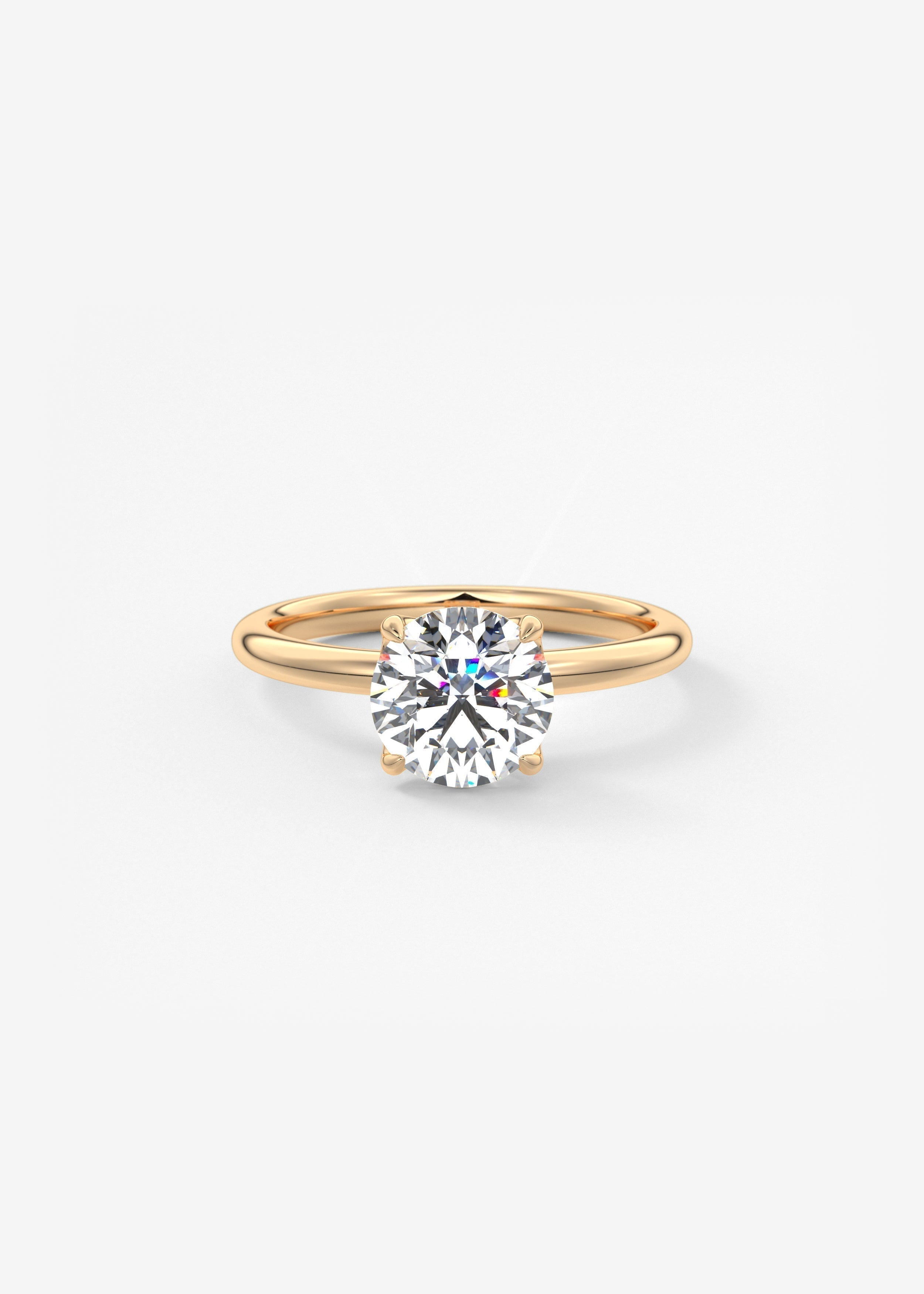 Round Solitaire Lab Grown Diamond Engagement Ring