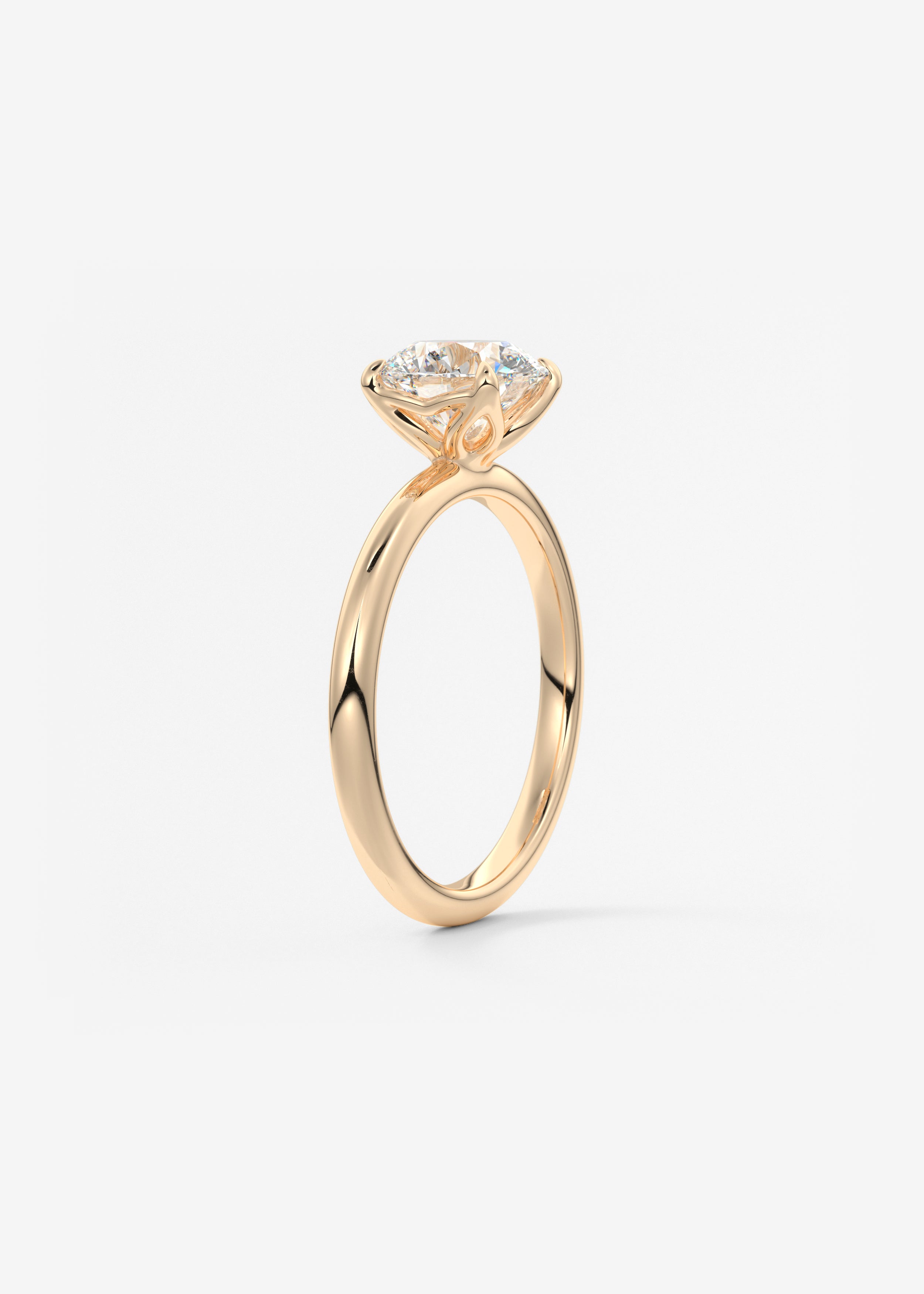 Round Solitaire Lab Grown Diamond Engagement Ring